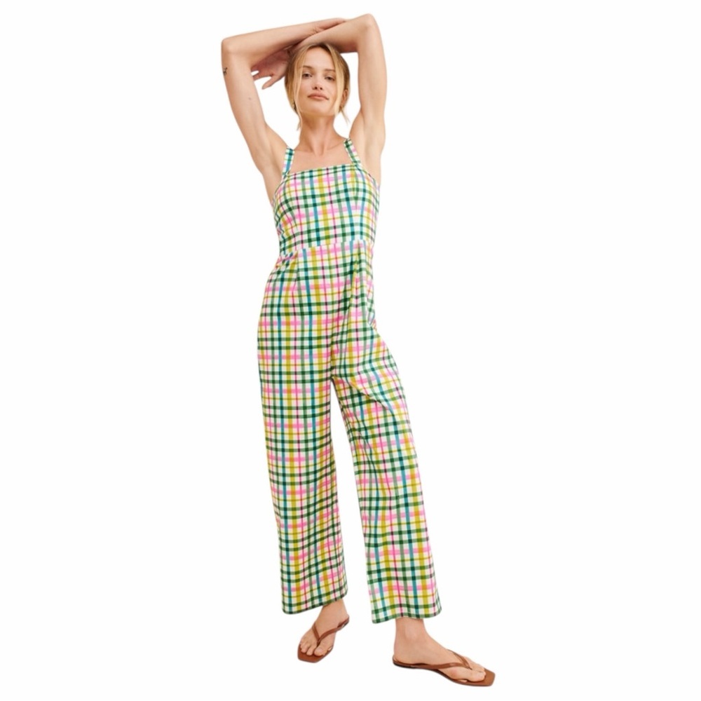 Corey Lynn Calter Multicolor Plaid Jumpsuit